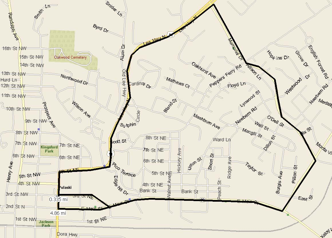 Pulaski's 5 mile sharrow loop proposal